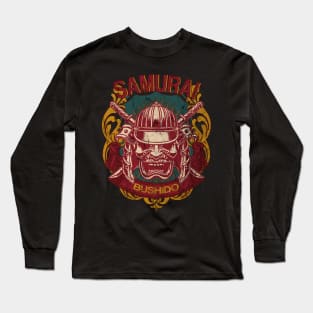 Japanese Retro Samurai Mask Warrior Bushido Streetwear Urban Vintage 594 Long Sleeve T-Shirt